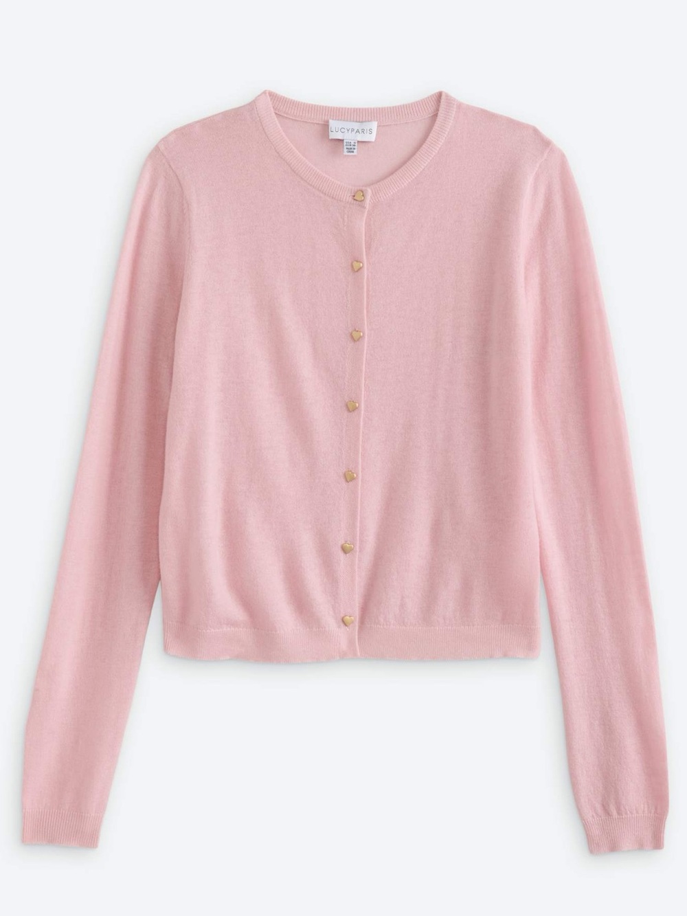 NWT Lucy Paris Betsy Lightweight Pink Heart Button Cardigan | XL